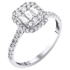 0.65ct Baguette Diamond Cluster Ring