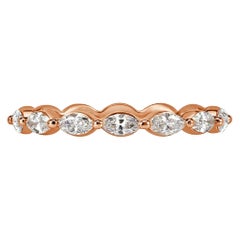 0.65ct Marquise Cut Diamond Wedding Band in 18k Rose Gold