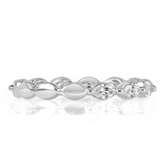 0.65ct Marquise Cut Diamond Wedding Band in 18k White Gold