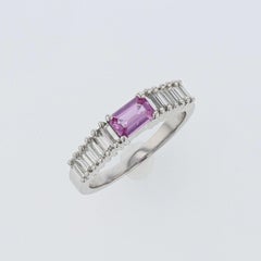 0.65ct Natural Pink Sapphire 14K White Gold Ring