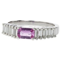 0.65ct Natural Pink Sapphire 14K White Gold Ring