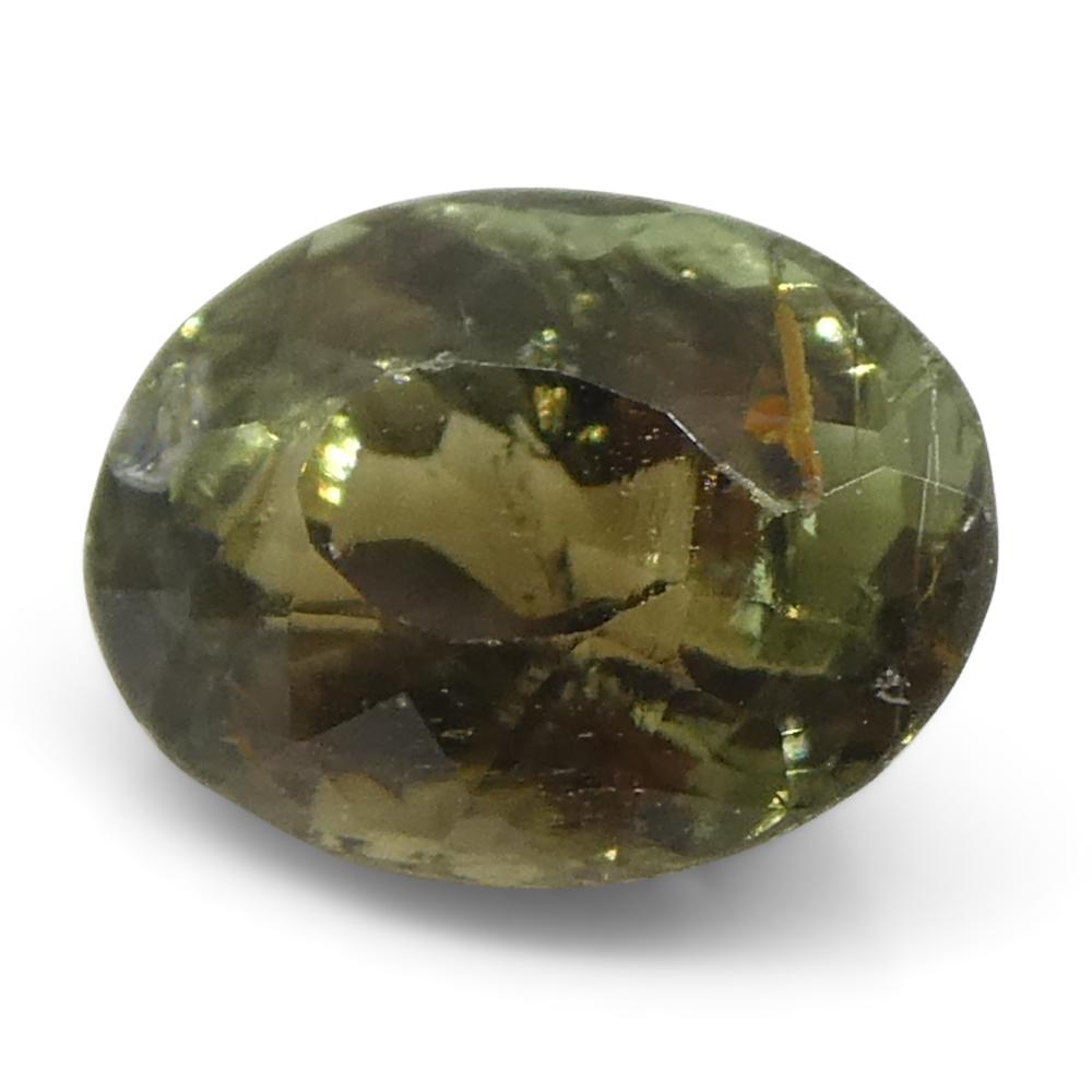 0.65ct Oval Greenish Yellow changing to Purple Alexandrite from Sri Lanka For Sale 1