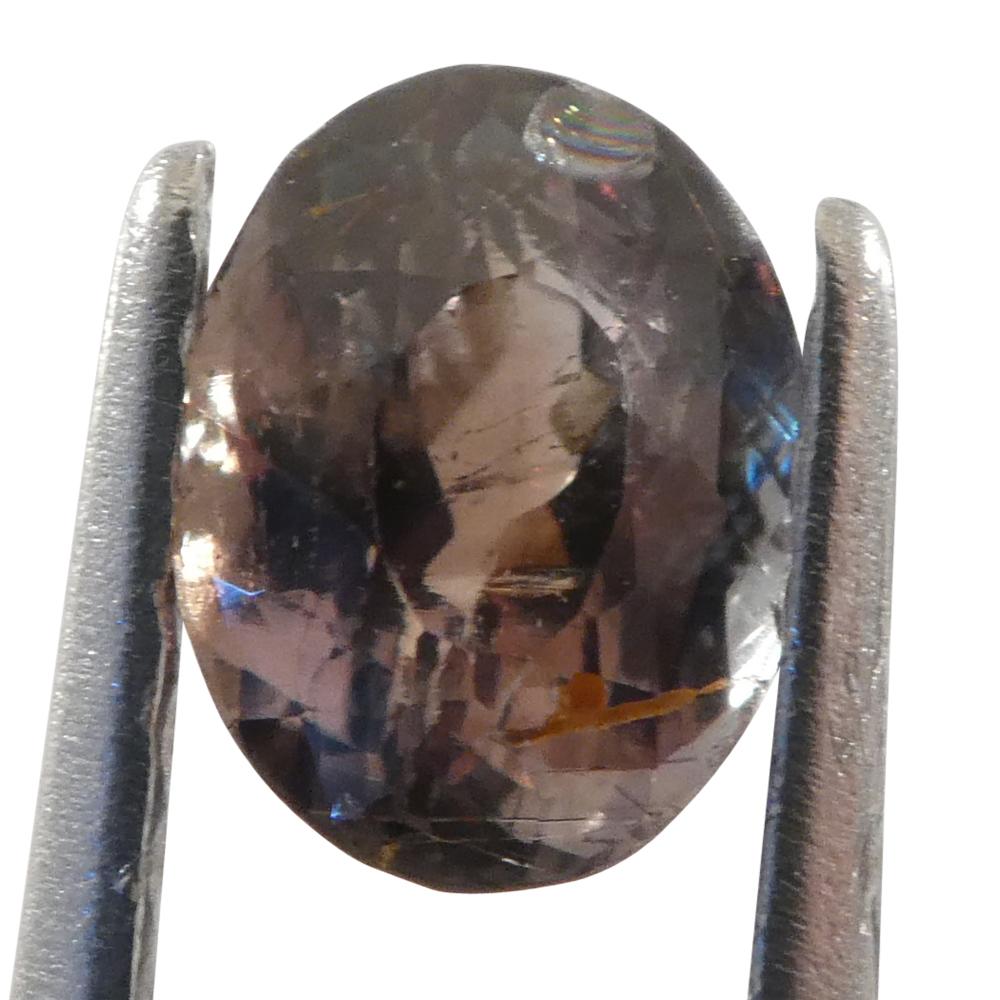 0.65ct Oval Greenish Yellow changing to Purple Alexandrite from Sri Lanka For Sale 5