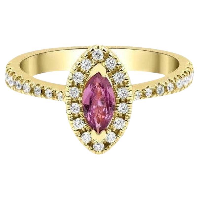 0.65ct Peach Color Sapphire Ring