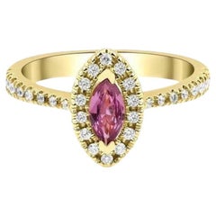 0.65ct Peach Color Sapphire Ring