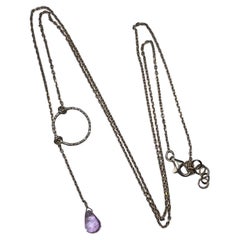 0.65ct Rose Quartz Drop Pendant Necklace In Sterling Silver 20n inches