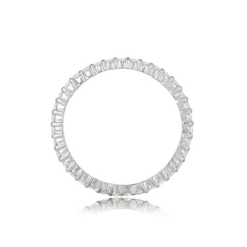 0.65ct Round Brilliant Cut Diamond Eternity Band Ring, Platinum In Excellent Condition For Sale In New York, NY
