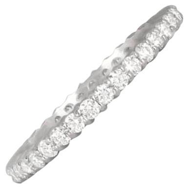 0.65ct Round Brilliant Cut Diamond Eternity Band Ring, Platinum For Sale