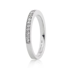 0.65ct Round Brilliant Cut Diamond Milgrain Wedding Band in 18k White Gold