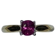 0.65ct Ruby Burma Solitaire Engagement Ring 18ct Yellow Gold