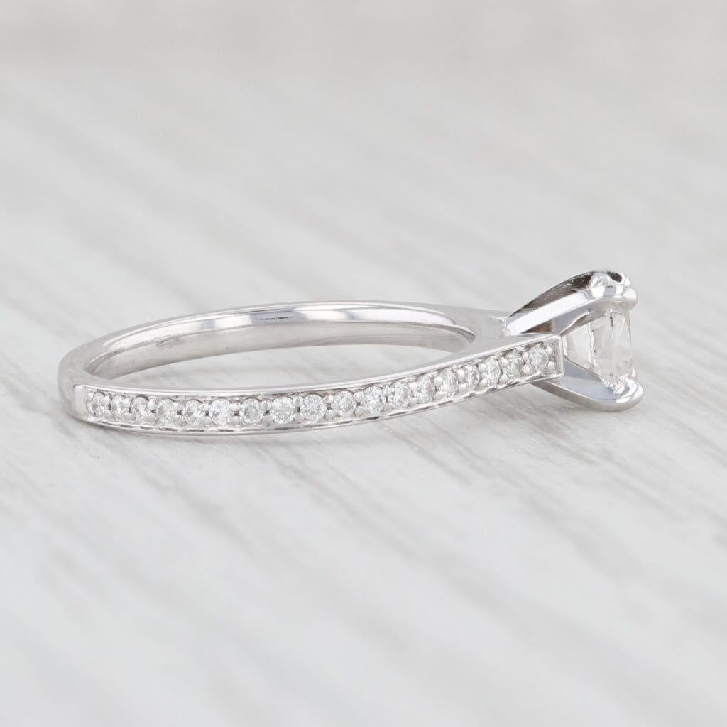 Women's 0.65ctw Cushion Diamond Engagement Ring 14k White Gold Size 5.25 GIA Copy For Sale