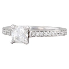 0.65ctw Cushion Diamond Engagement Ring 14k White Gold Size 5.25 GIA Copy