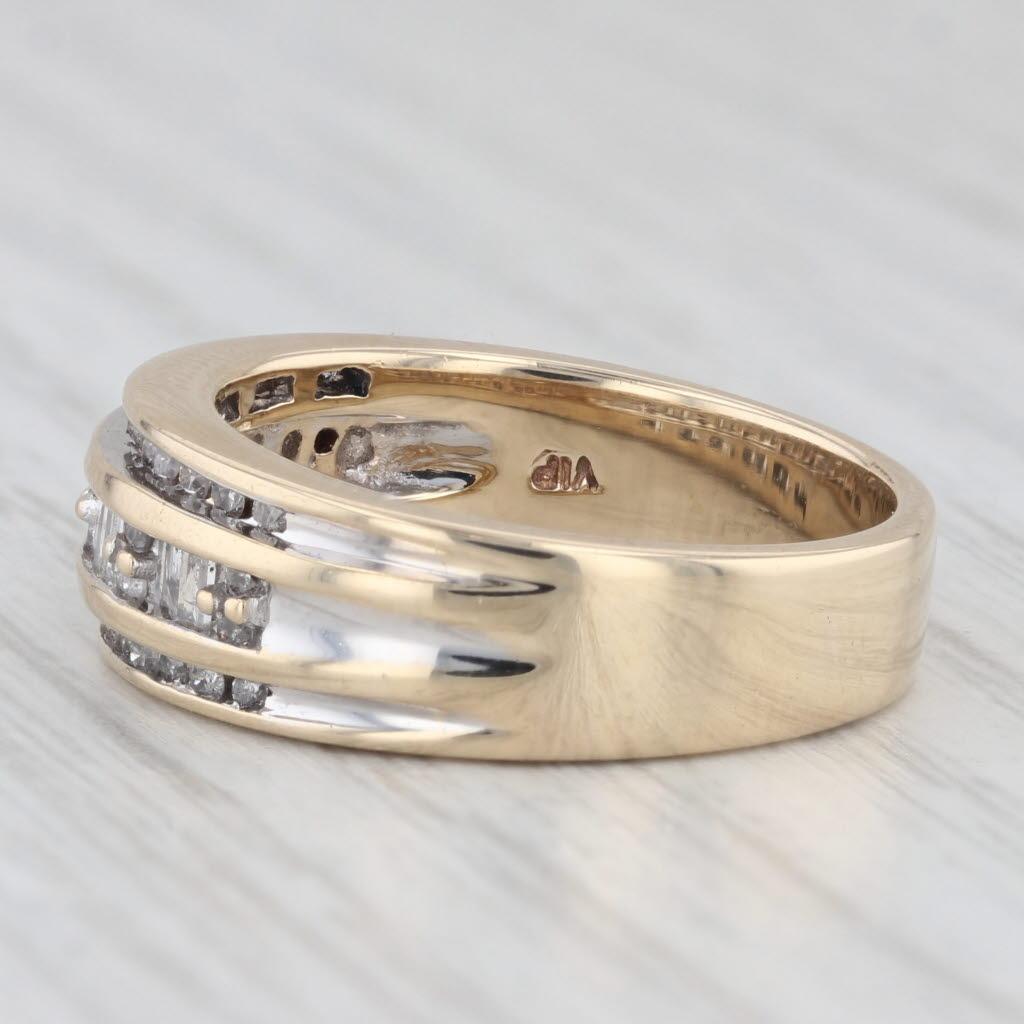 0.65ctw Diamond Wedding Band 10k Yellow Gold Size 7 Anniversary Ring 1