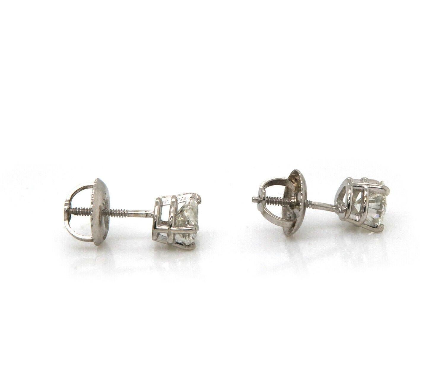 Heart Cut 0.65ctw Heart Diamond Stud Earrings in 14K White Gold