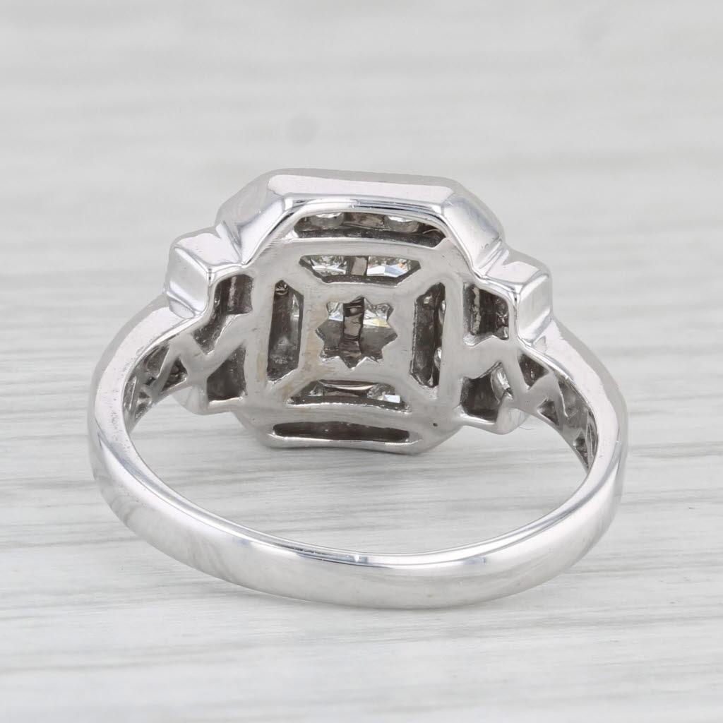 Princess Cut 0.65ctw Princess Diamond Engagement Ring 14k White Gold Size 6.25 For Sale