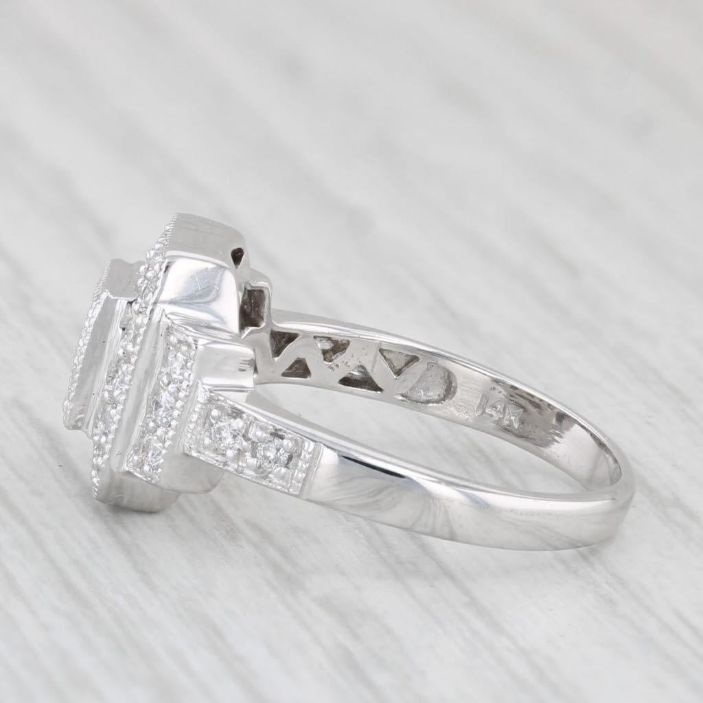 Women's 0.65ctw Princess Diamond Engagement Ring 14k White Gold Size 6.25 For Sale