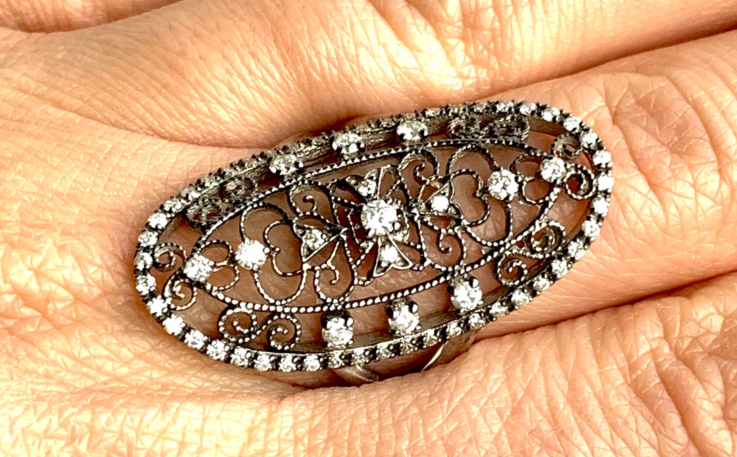 Round Cut 0.66 Carat Art Deco Vintage Inspired Diamond Ring