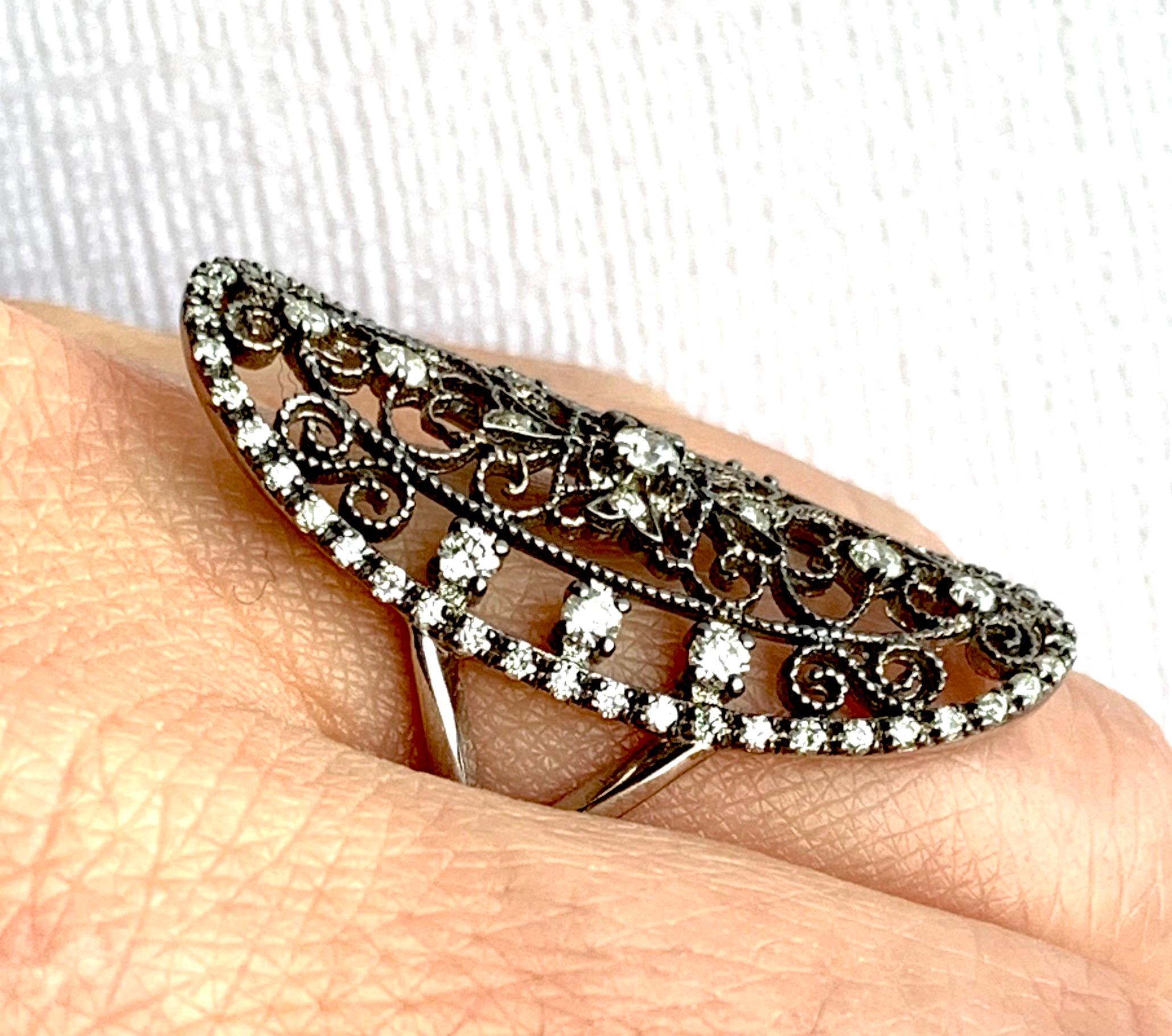 Women's 0.66 Carat Art Deco Vintage Inspired Diamond Ring