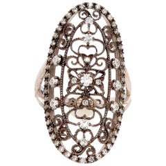 0.66 Carat Art Deco Vintage Inspired Diamond Ring