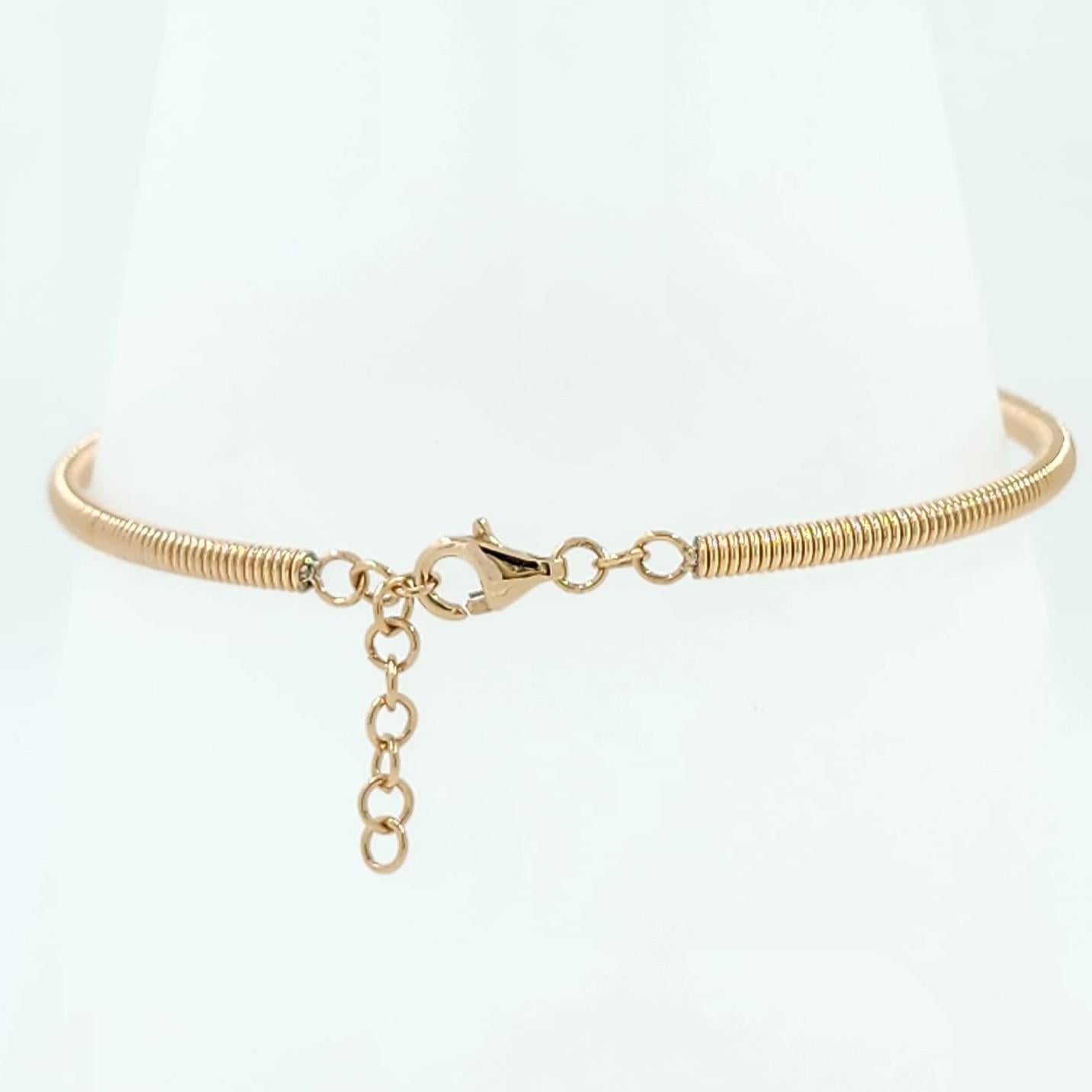 Bracelet jonc en or blanc et rose 18 carats avec diamants de 0,66 carat Pour femmes en vente
