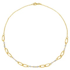 Collier à chaîne de style « Collection italienne » en or jaune 14 carats avec diamants de 0,66 carat