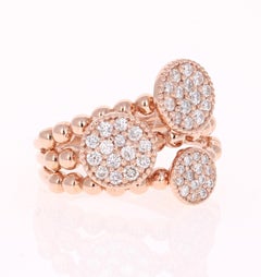 0.66 Carat Diamond Cocktail Ring 14 Karat Rose Gold
