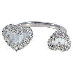 0.66 carat Diamond Heart Cuff Ring