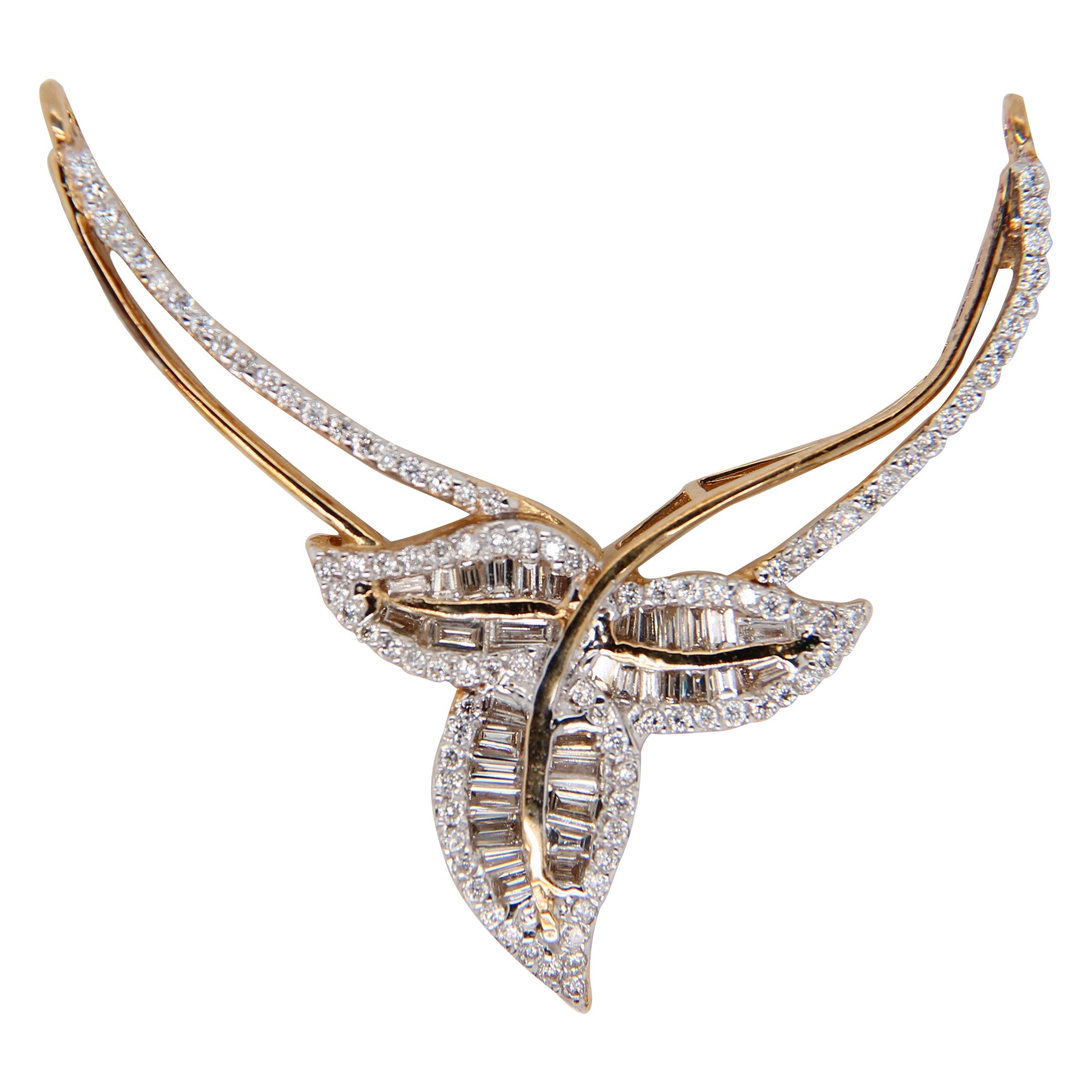 0.66 Carat Diamond Pendant in 14 Karat Gold For Sale