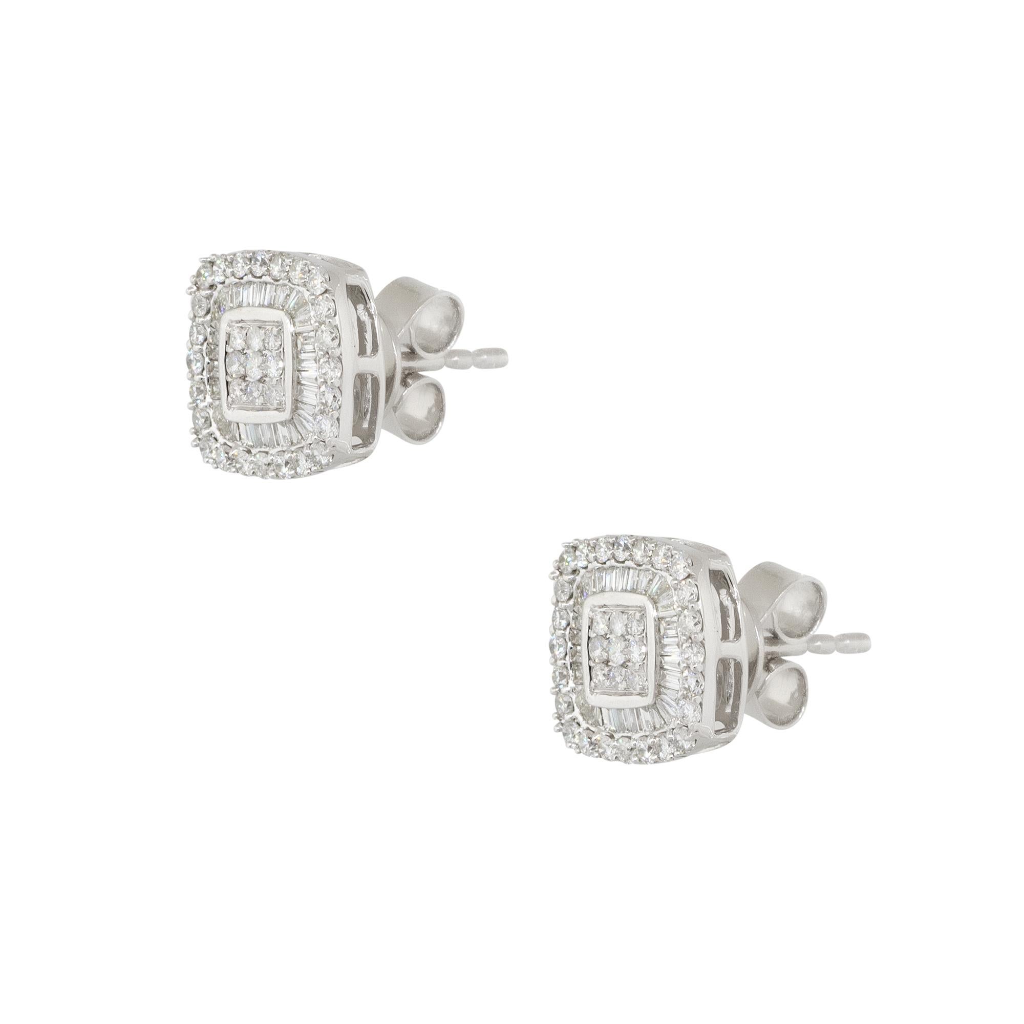 0,66 Karat unsichtbar gefasste Diamant-Pavé-Ohrstecker 14 Karat auf Lager im Angebot 2