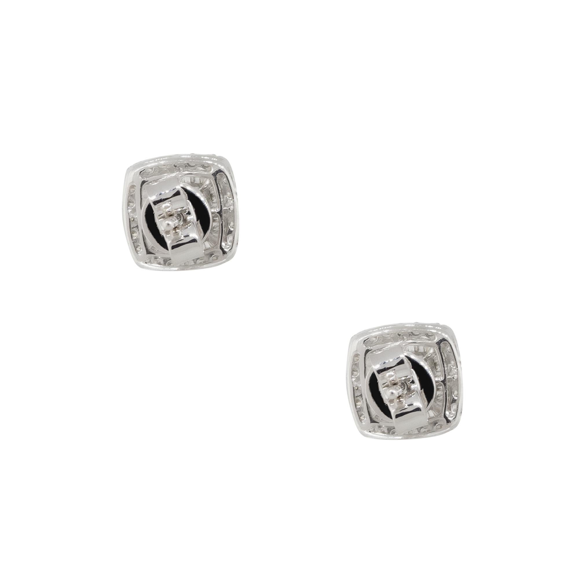 0,66 Karat unsichtbar gefasste Diamant-Pavé-Ohrstecker 14 Karat auf Lager im Angebot 4