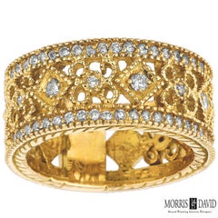 0.66 Carat Natural Diamond Eternity Band G SI 14K White Gold