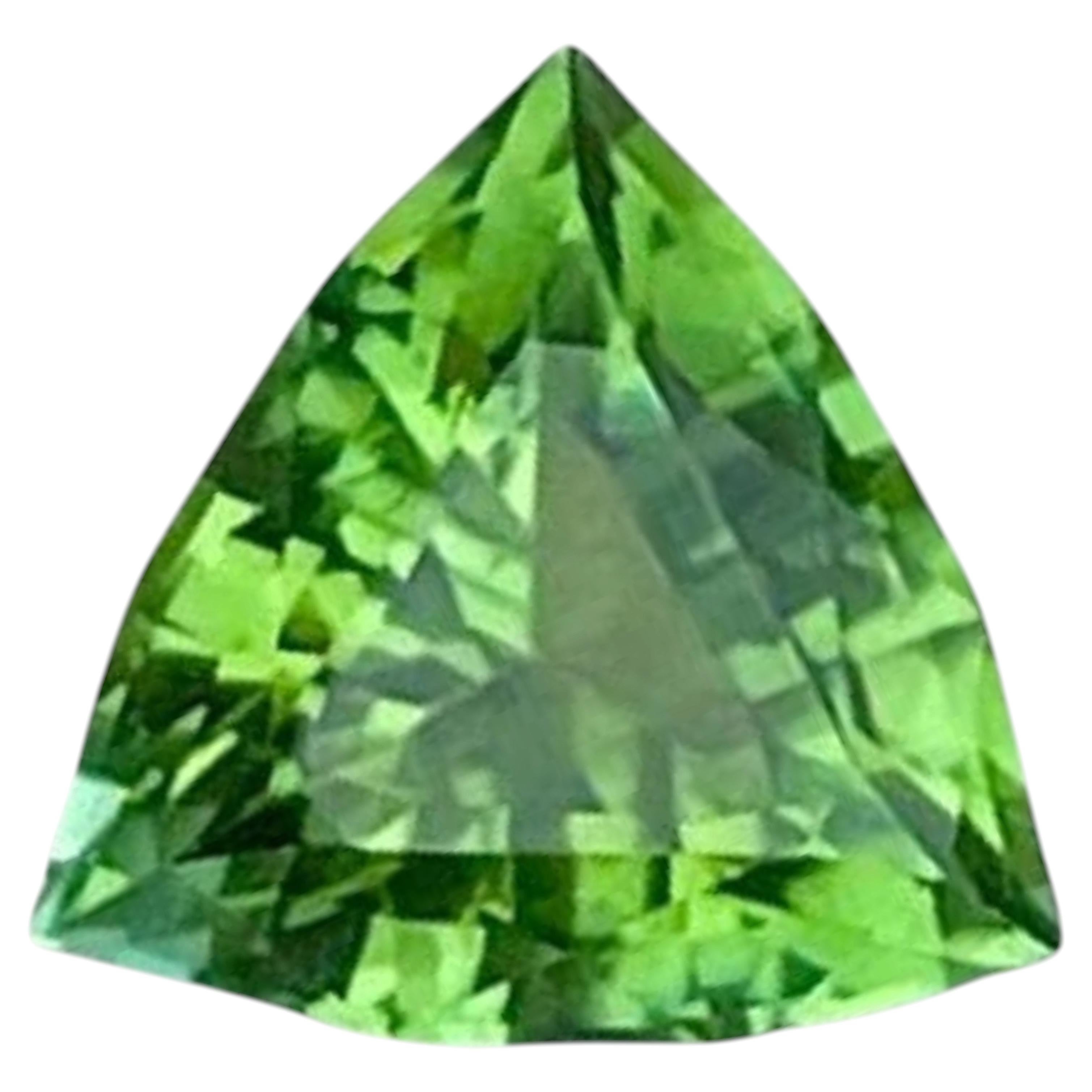 0.66 Carats Green Tourmaline Stone Trillion Cut Natural Afghan Gemstone