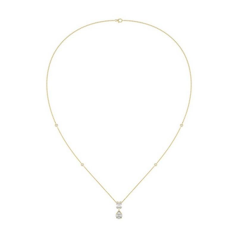 Poids total en carats :
Cet élégant collier pendentif de la Collection S/One présente un poids total de 0.66 carat, mettant en valeur l'éclat de diamants soigneusement sélectionnés dans un superbe design en forme de goutte d'eau.

Les diamants :
Le