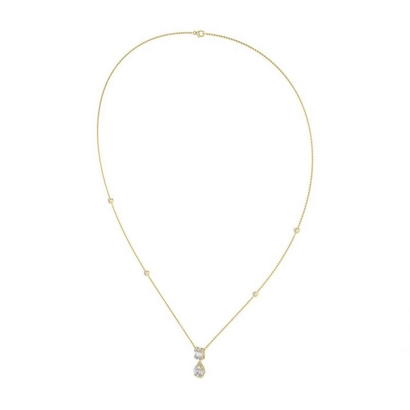 Moderne Collier pendentif collection clair de lune en or jaune 18 carats avec diamants de 0,66 carat poids total en vente