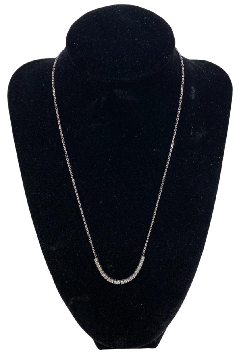 0,660 ctw Diamond Mini Tennis Halskette 14k Weißgold. 18 Zoll, durchschnittliche Farbe J, Klarheit SI, natürliche Diamanten. 