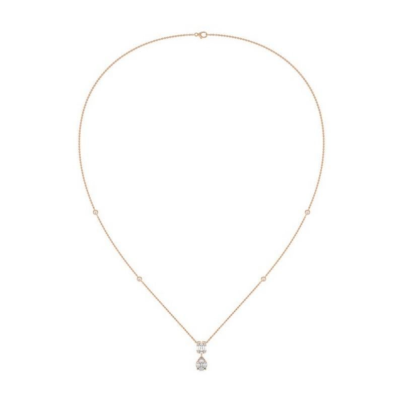 Poids total en carats :
Cet élégant collier pendentif de la Collection S/One présente un poids total de 0,66 carat, mettant en valeur l'éclat de diamants soigneusement sélectionnés dans un superbe design en forme de goutte d'eau.

Les diamants :
Le