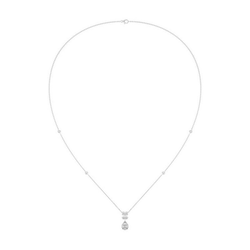 Poids total en carats :
Cet élégant collier pendentif de la Collection S/One présente un poids total de 0,66 carat, mettant en valeur l'éclat de diamants soigneusement sélectionnés dans un superbe design en forme de goutte d'eau.

Les diamants :
Le