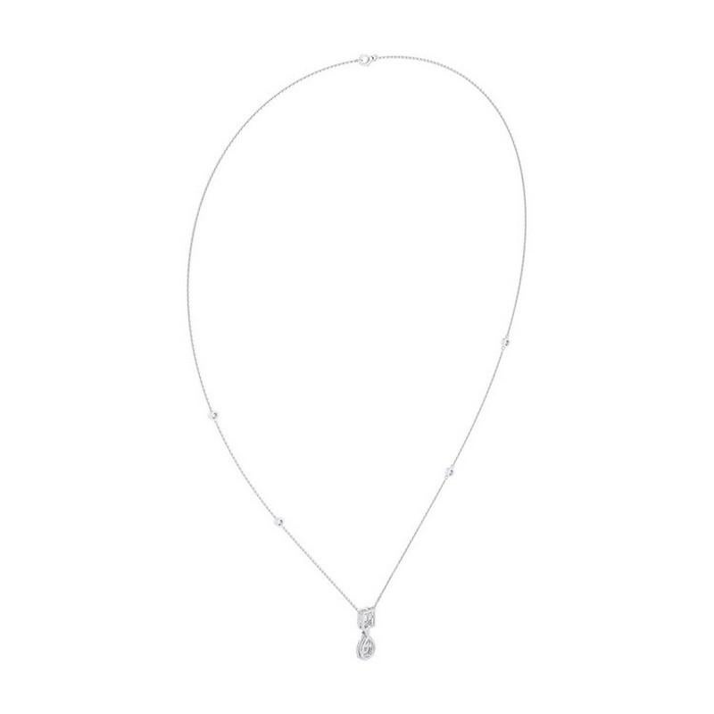 Taille ronde Collier pendentif collection clair de lune en or blanc 18 carats avec diamants de 0,66 carat poids total en vente