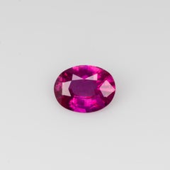 0,66 ct, rubis ovale non traité, d'un rouge-rose vif