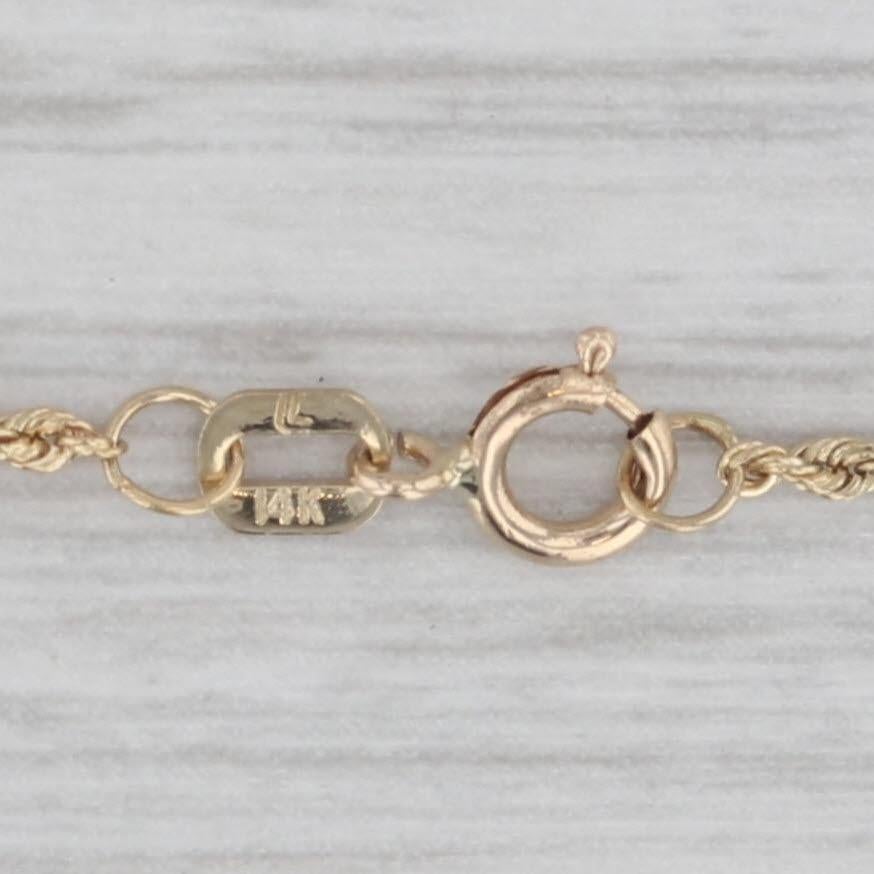 Collana con ciondolo solitario di diamanti rotondi da 0,66 carati in oro 14k con catena a corda da 16,75