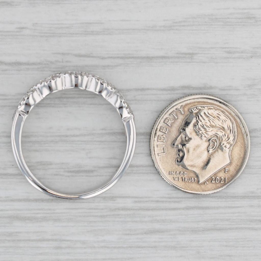 0,66ctw Anillo de Diamantes de 5 Piedras Oro Blanco de 14k Tamaño 8,25 Aniversario de Boda Corte redondo en venta