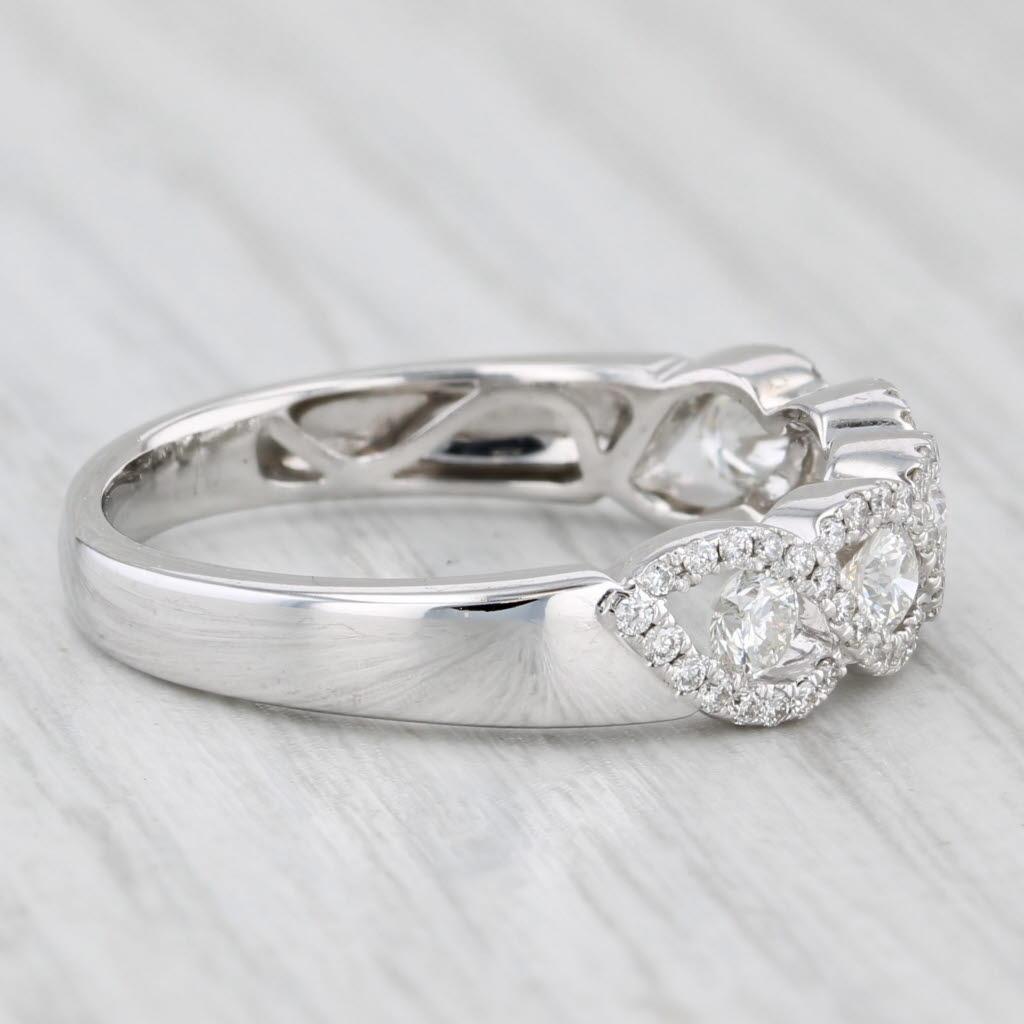 0,66ctw Anillo de Diamantes de 5 Piedras Oro Blanco de 14k Tamaño 8,25 Aniversario de Boda en venta 3