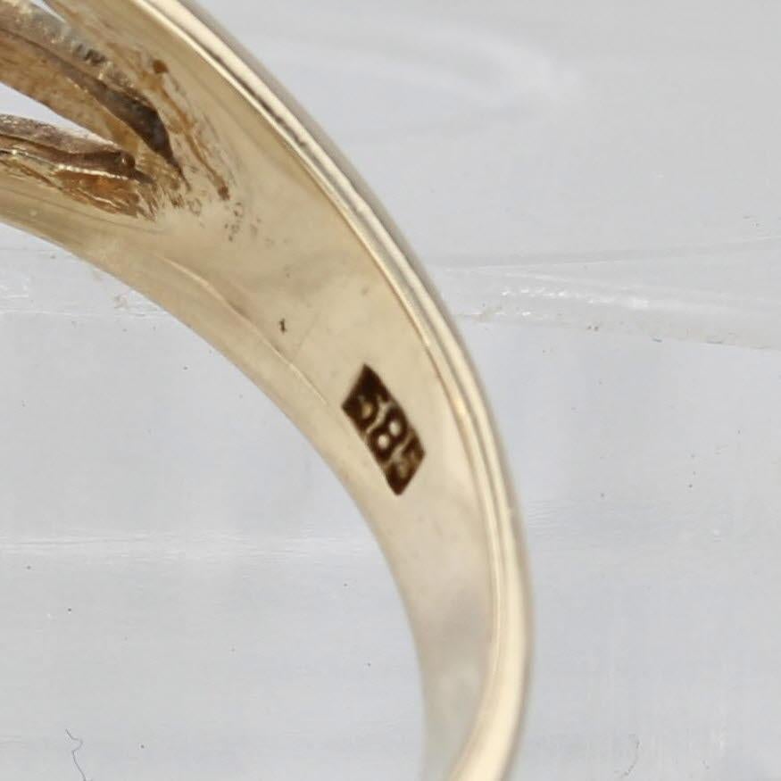 0,66 Karat Blauer Saphir Diamantring 14k Gelbgold Größe 7,25 im Angebot 3