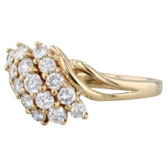 0.66ctw Anillo Bypass Racimo de Diamantes Oro Amarillo 18k Talla 6.5