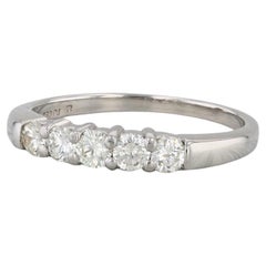 0.66ctw Diamond Ring 950 Palladium Size 9.5 Stackable Wedding Band