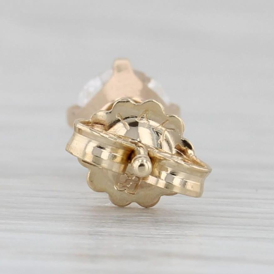 0.66ctw Round Solitaire Diamond Stud Earrings 14k Yellow Gold In Good Condition In McLeansville, NC