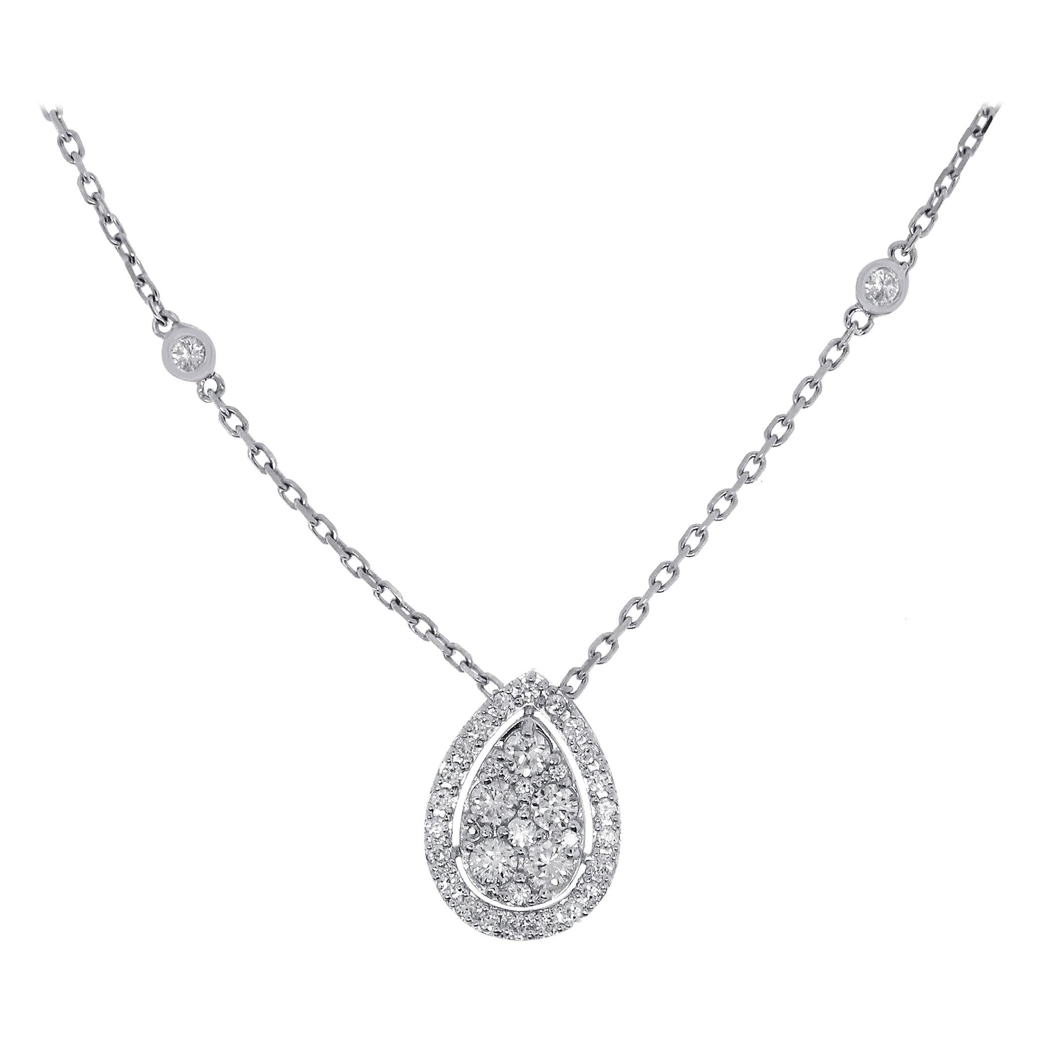 0.67 Carat Diamond Cluster Pendant Necklace