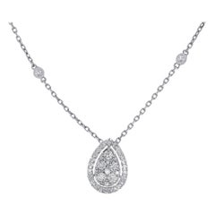 0.67 Carat Diamond Cluster Pendant Necklace