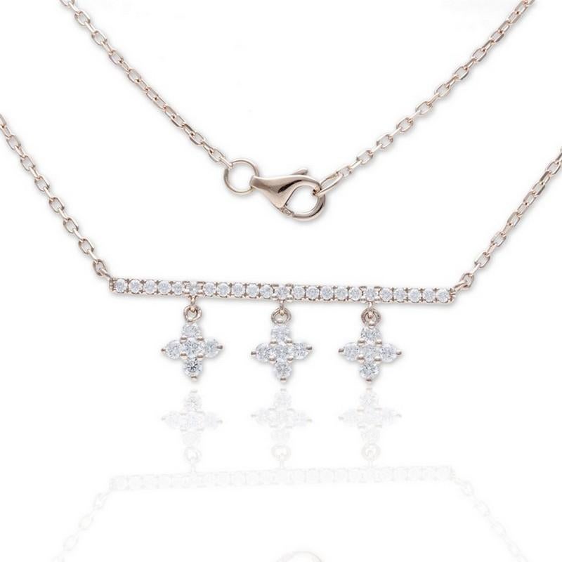 Modern 0.67 Carat Diamonds in 14K Rose Gold Gazebo Fancy Star Dangling Necklace For Sale