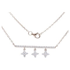 0,67 Karat Diamanten in 14K Roségold Gazebo Fancy Star Dangling Halskette